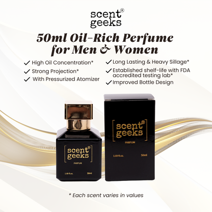 50ml Scent Geeks Oil Perfume – Unisex Collection