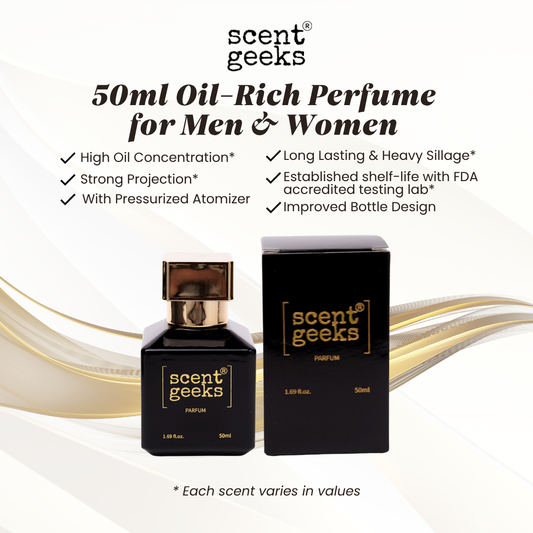 50ml Scent Geeks Oil Perfume – Unisex Collection