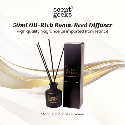 50ml Scent Geeks Oil-Rich Room/Reed Diffuser