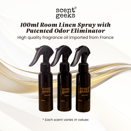 100ml Scent Geeks Room Linen Spray with Patented Odor Eliminator